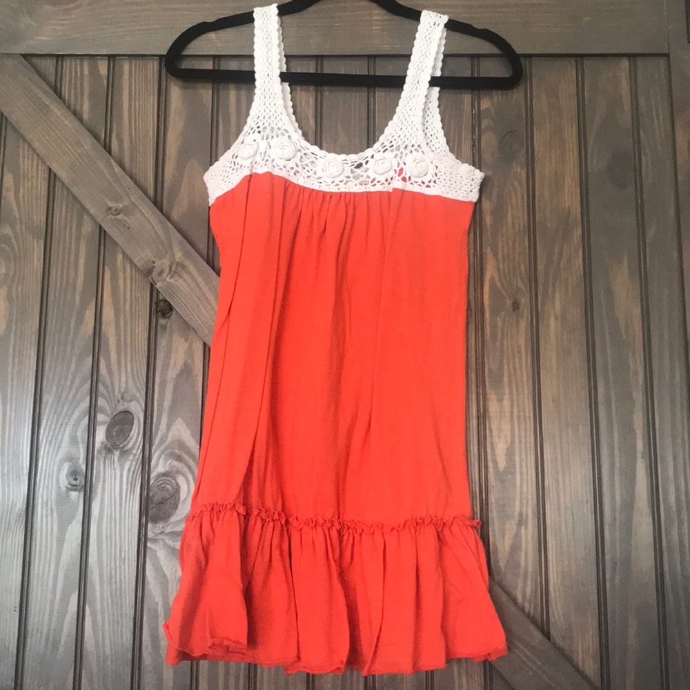 Cute burnt orange and white dress